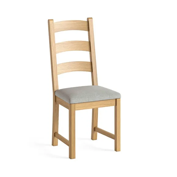 Normandy Set of 2 Ladder Dining Chairs, Oak 2