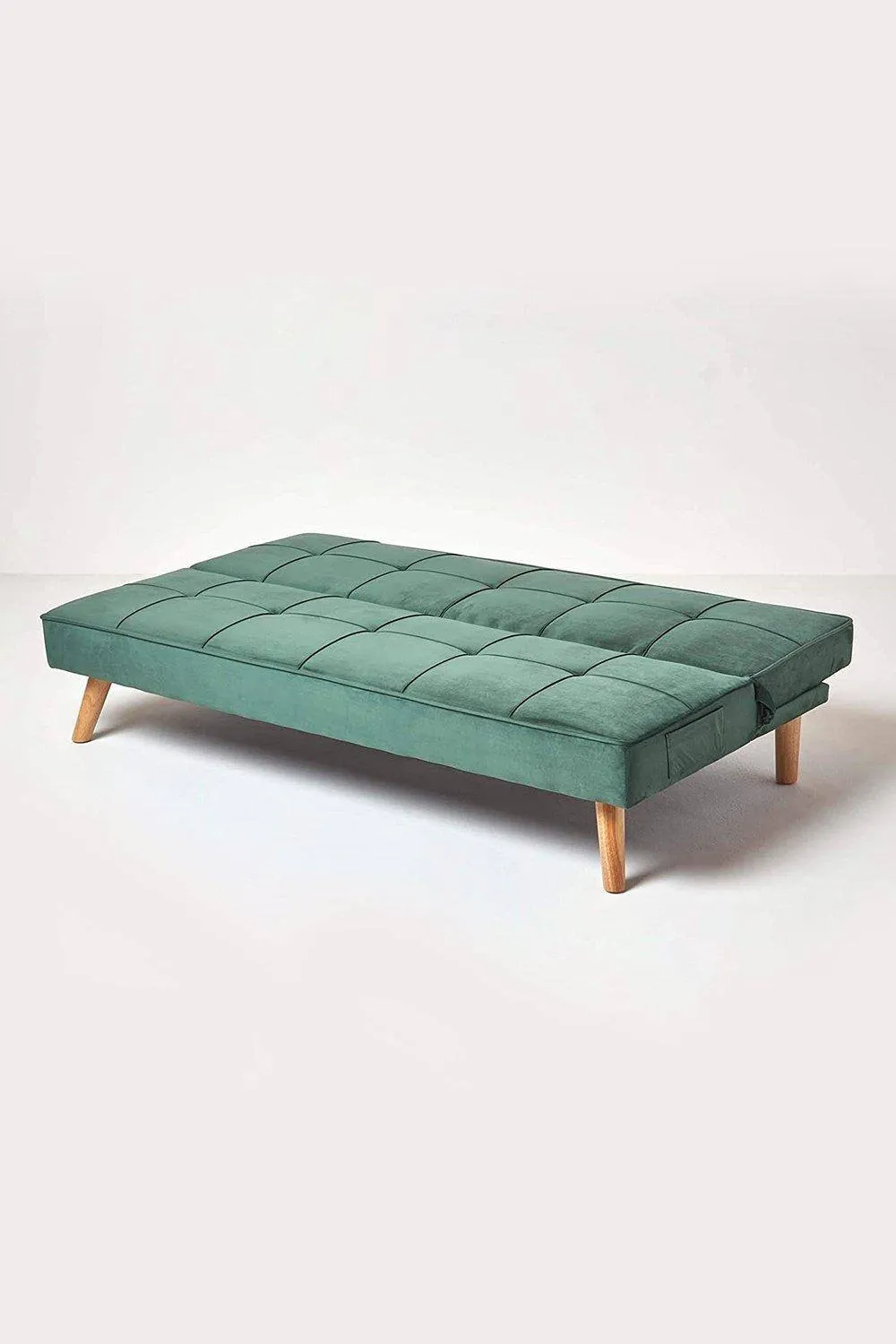 Homescapes Bower Velvet Sofa Bed in Dark Green 3