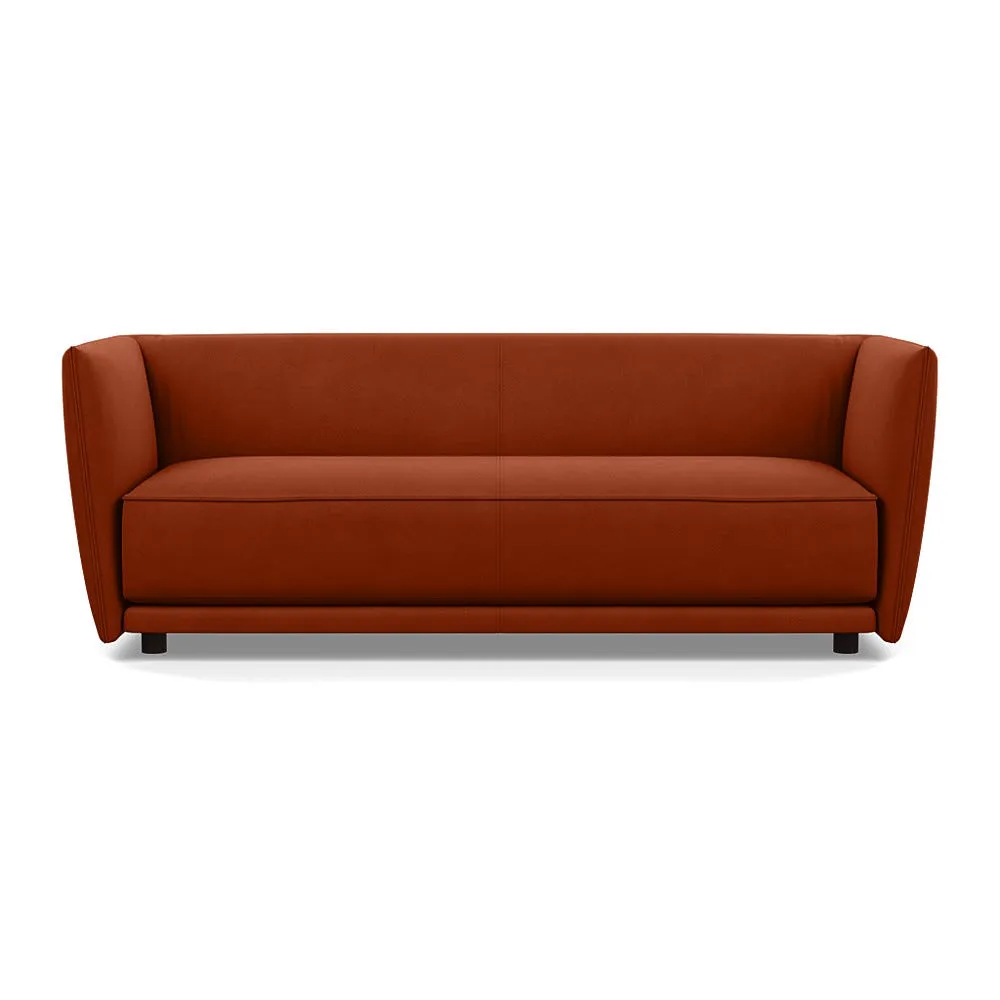 Heal's Valley 3 Seater Sofa Nobilis Velvet Rust Walnut Stain Feet