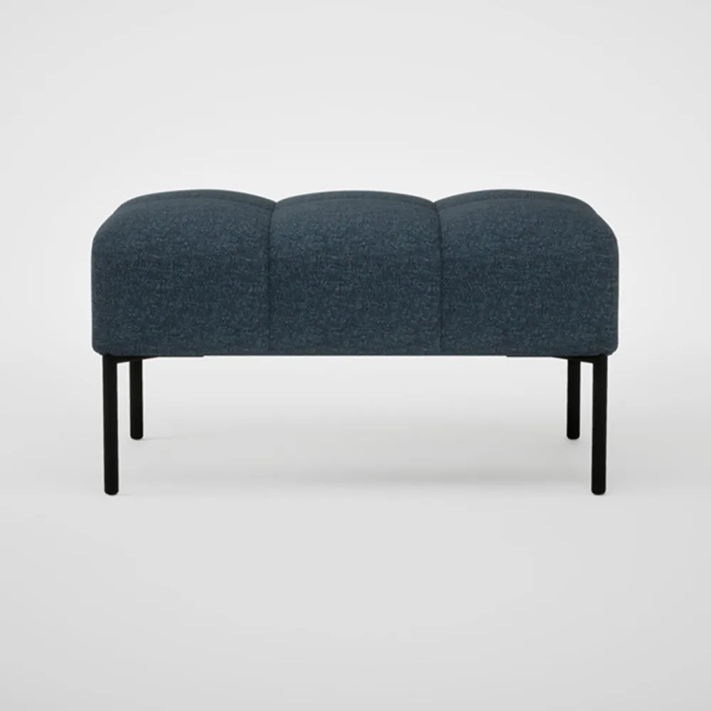 Heal's Quadro Ottoman Siena Cotton Deep Sea Black Feet 2