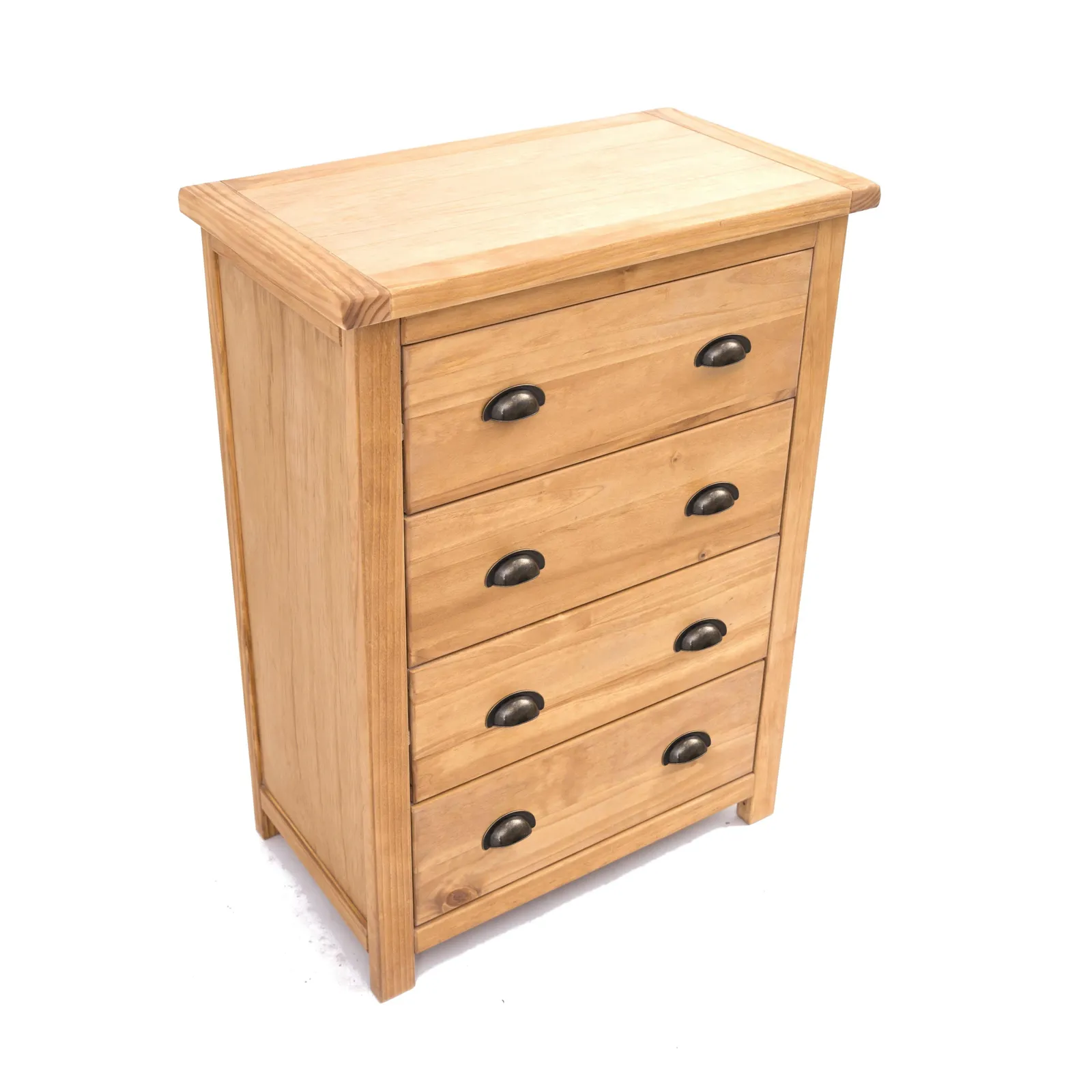 Cabinet Bits Lugo 4 Drawer Chest of Drawers Brass Cup Handle in Light Brown 3