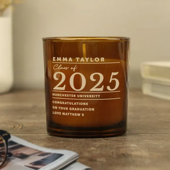 Personalised Graduation Glass Candle 2