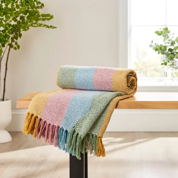 Jenson Herringbone Throw Blanket 235cm x 235cm