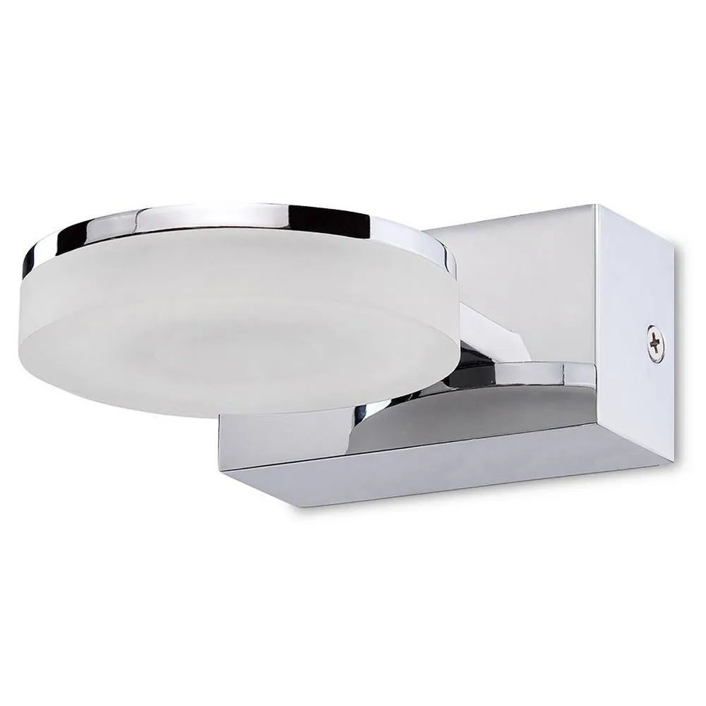 Netlighting Nimbus Wall Lamp 5W LED 3000K 450lm Chrome Frosted Acrylic in Grey
