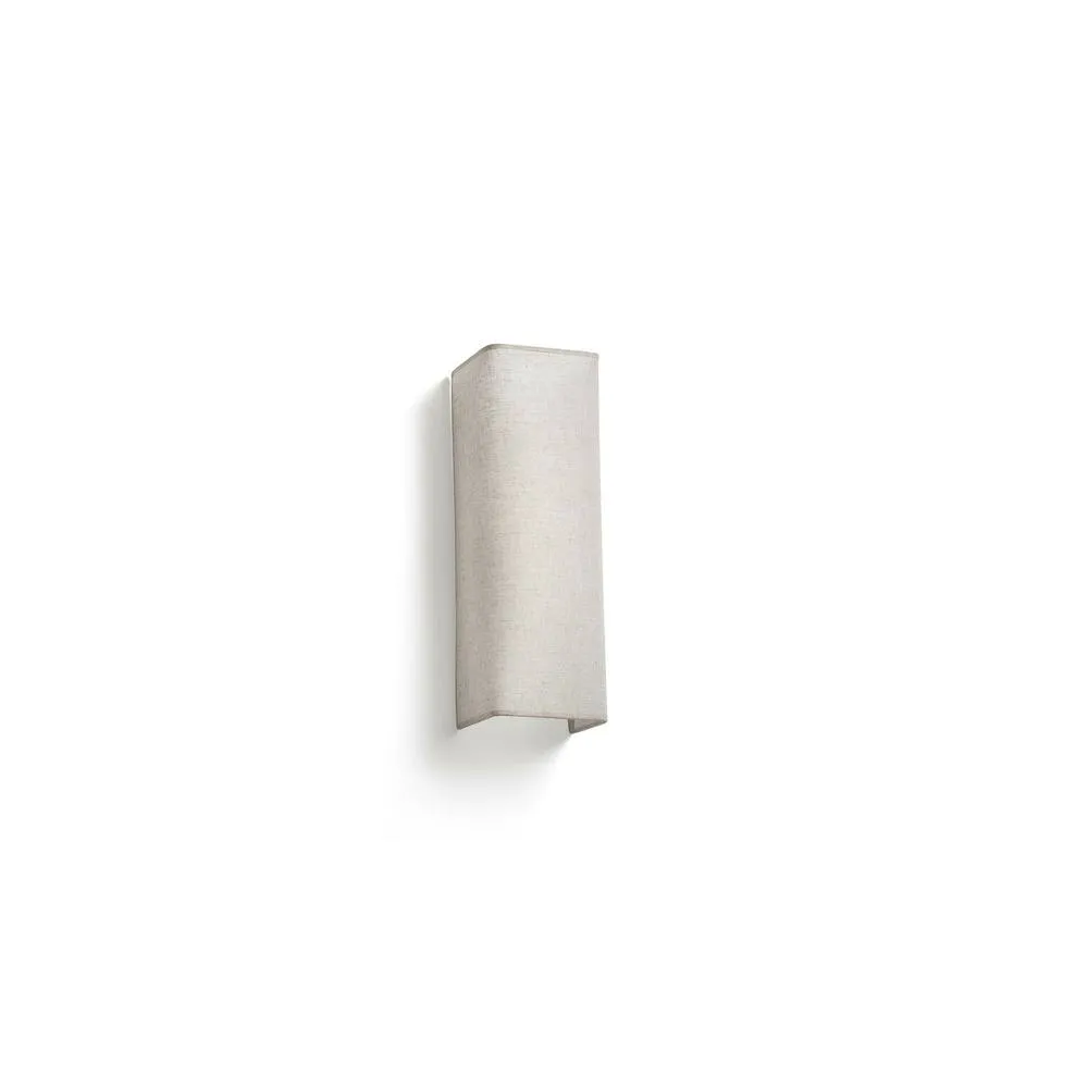 Netlighting Otton Rectangle Linen Up Down Wall Lamp Vertical 2 Light in Off-White