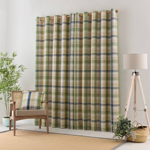 Kempton Check Eyelet Curtains 4