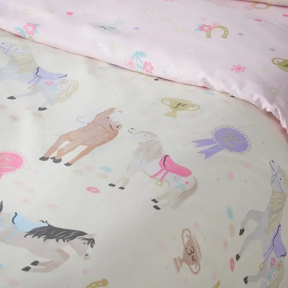 Catherine Lansfield Happy Horses Quilt Cover and Pillowcase Set 4