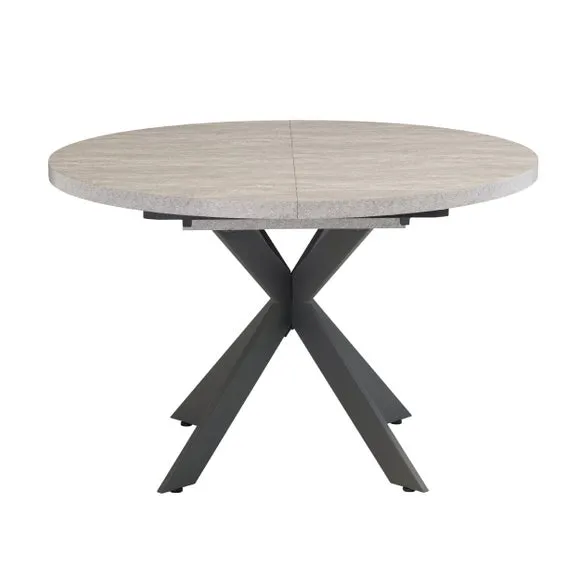Rimini Round Extendable Dining Table with 4 Kabana Faux Leather Dining Chairs 4