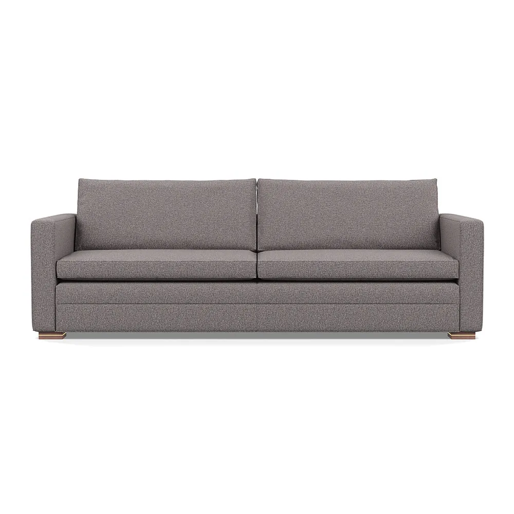 Heal's Palermo 5 Seater Sofa Loop Boucle Granite Brass/Walnut Feet 1