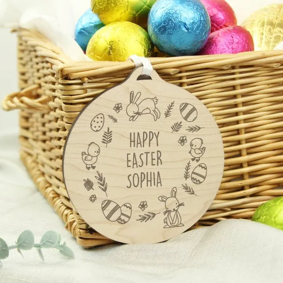 Personalised Happy Easter Wooden Decoration 2