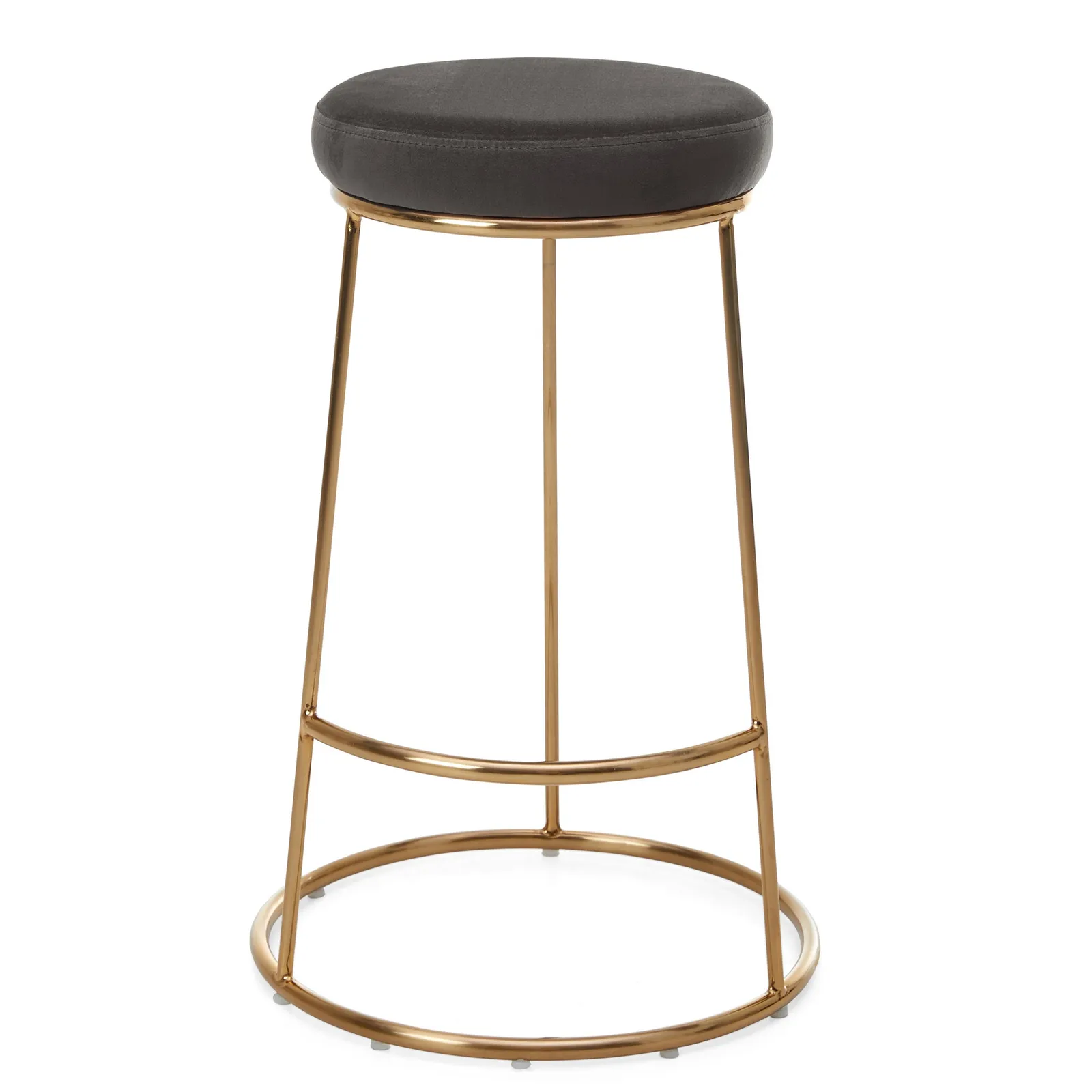 Zeta Velvet Bar Stool Grey