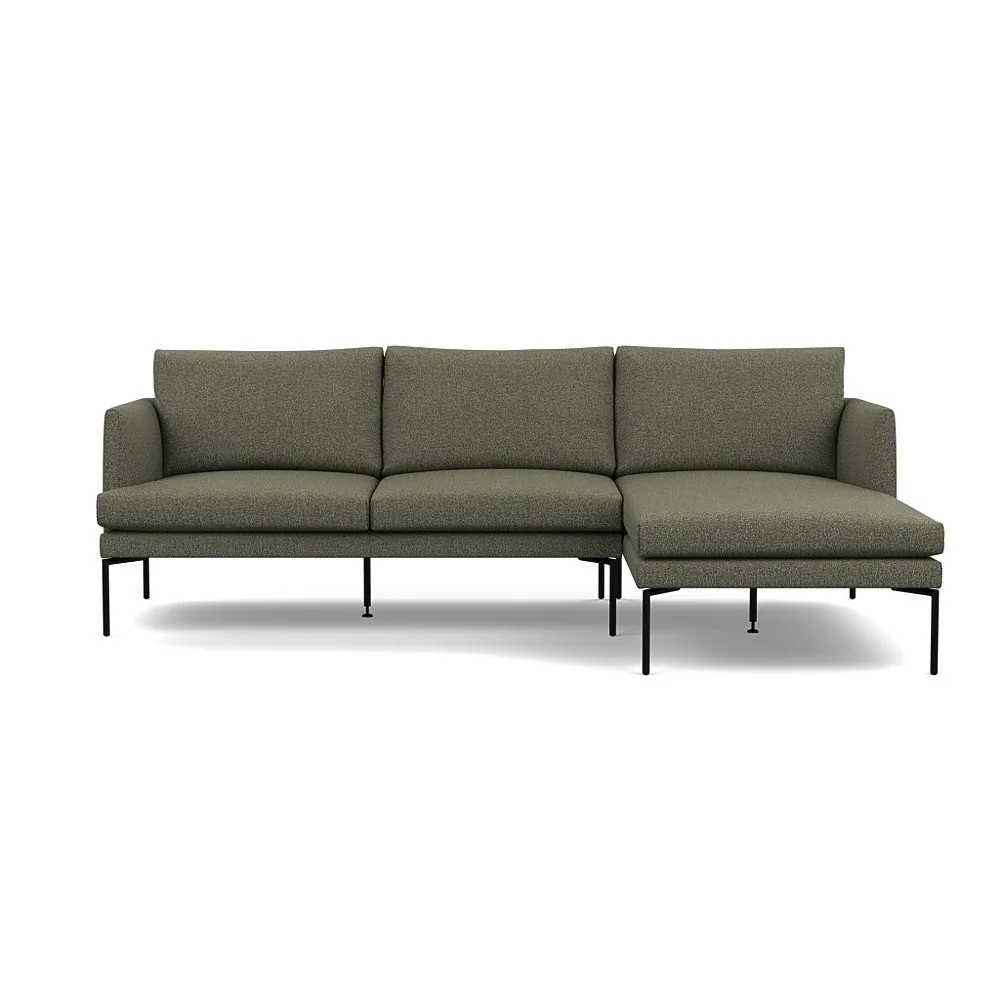 Heal's Matera Right Hand Facing Chaise Sofa Loop Boucle Forest Black Feet 1