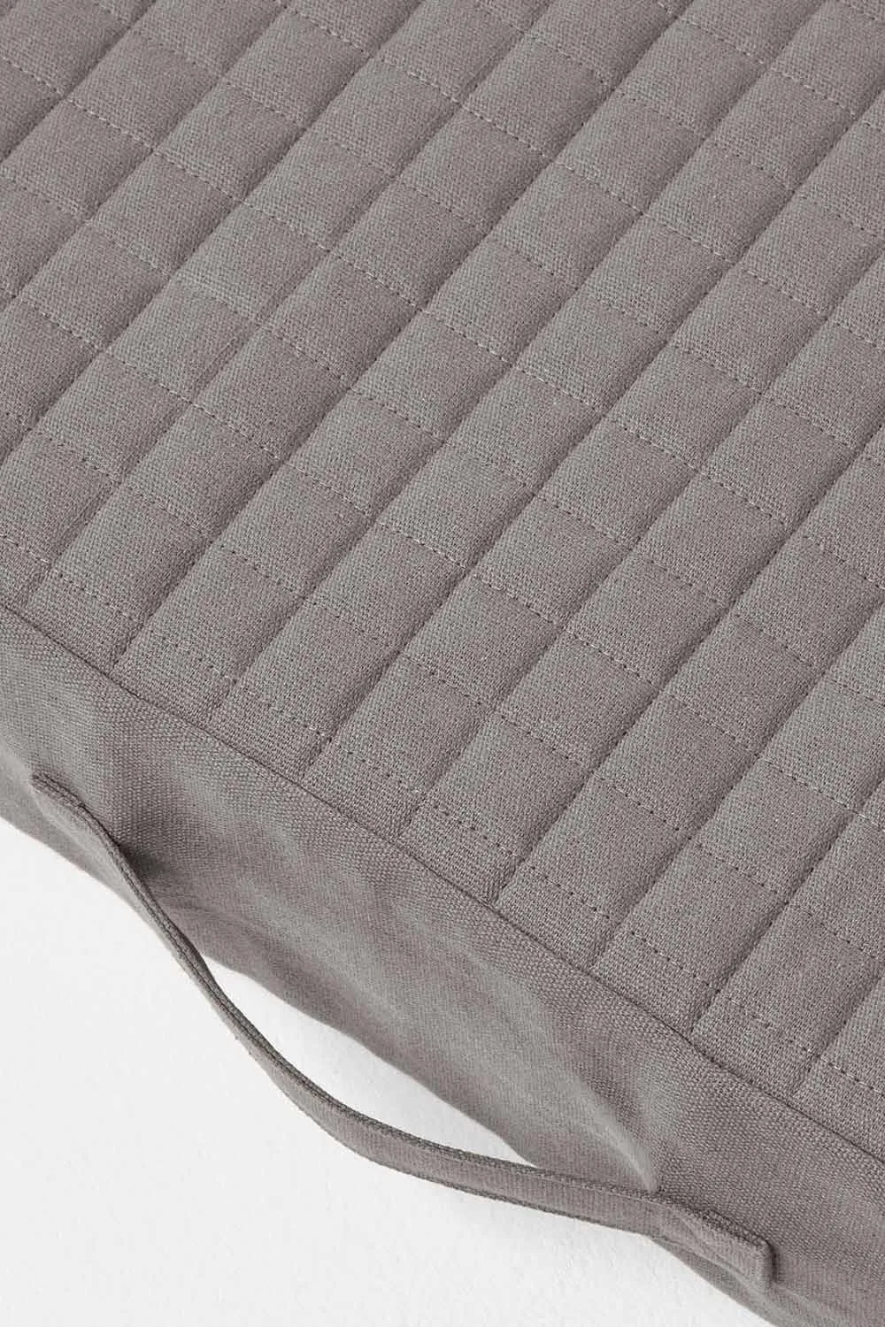 Homescapes Quilted Cotton 2 Seater Orthopaedic Booster Cushion Cover in Charcoal 6