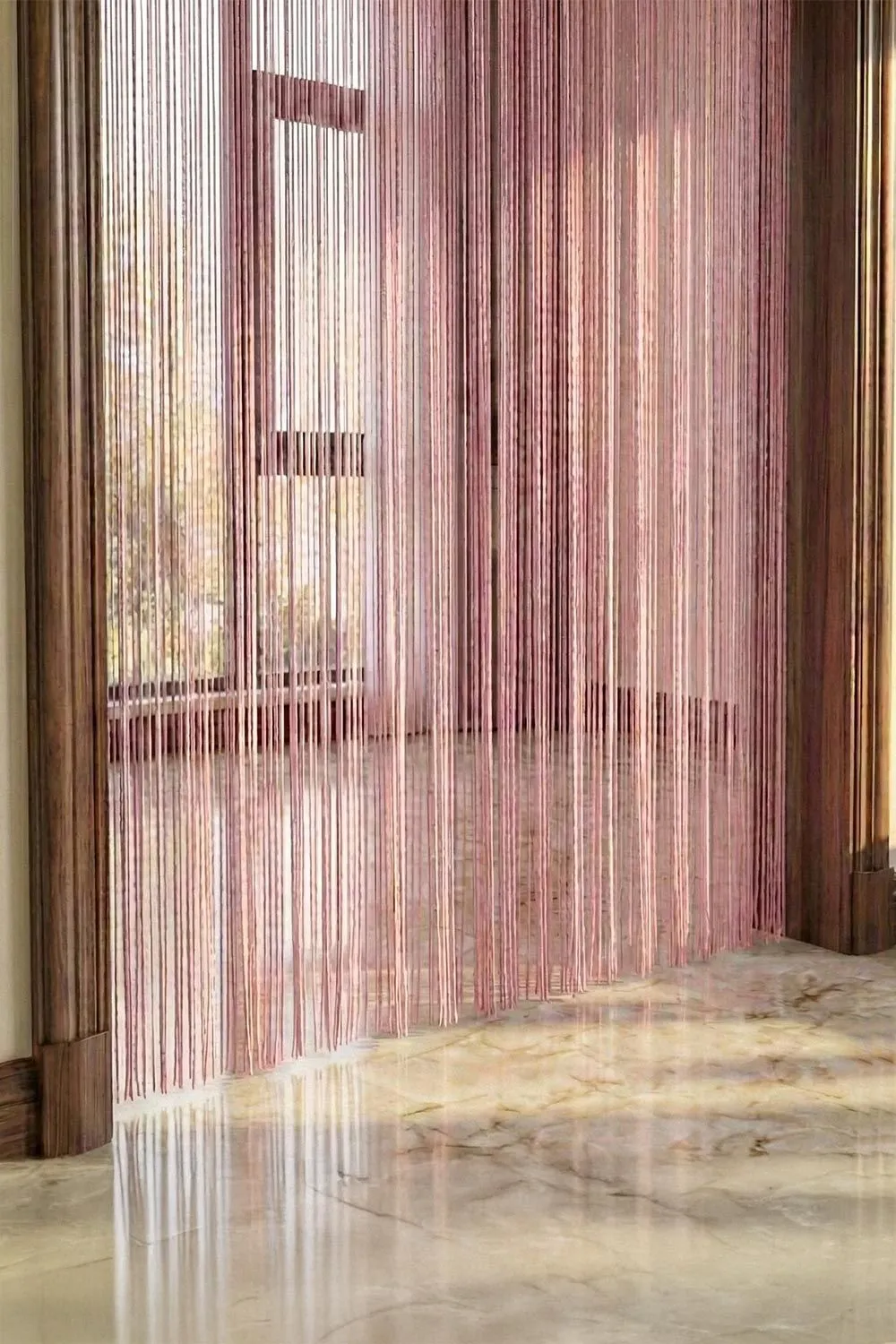 Homescapes Polyester High Density String Curtain in Pink 3