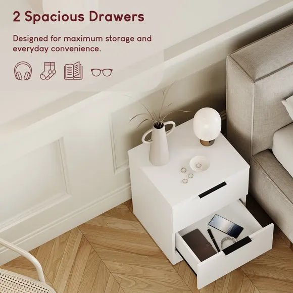 Hayes 2 Drawer Bedside Table 4