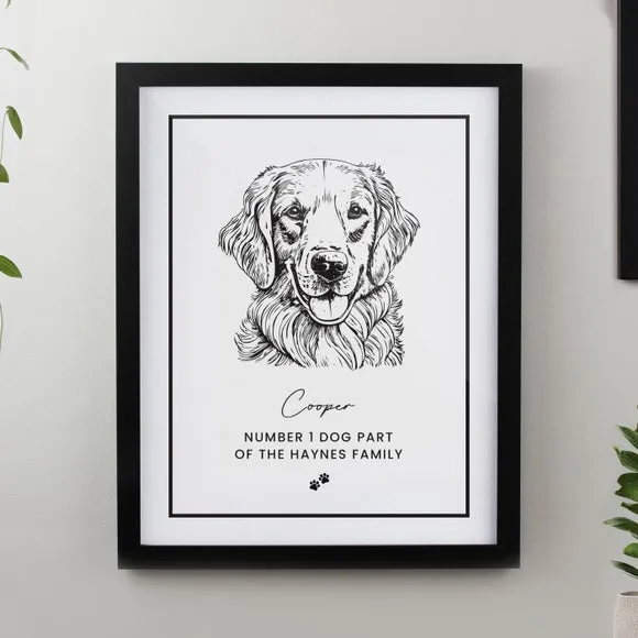 Personalised Dog Breed Framed Print 1