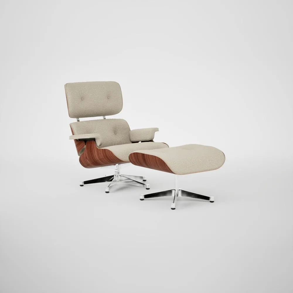 Vitra Eames Lounge Chair & Ottoman Santos Palisander Contemporary Nubia 02 Cream Pearl Polished Base 04 1