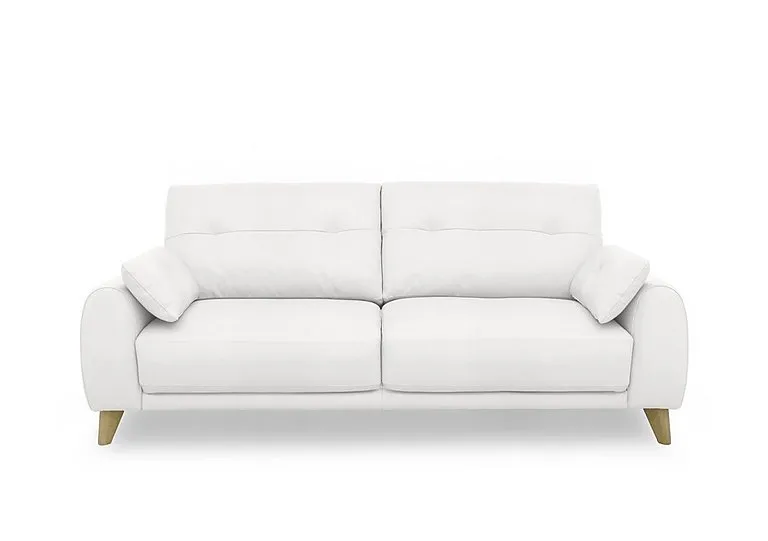 Malmo Leather 3 Seater Sofa - BV Star White
