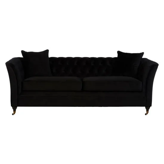 Dartford Modern Fabric 3 Seater Sofa In Onyx