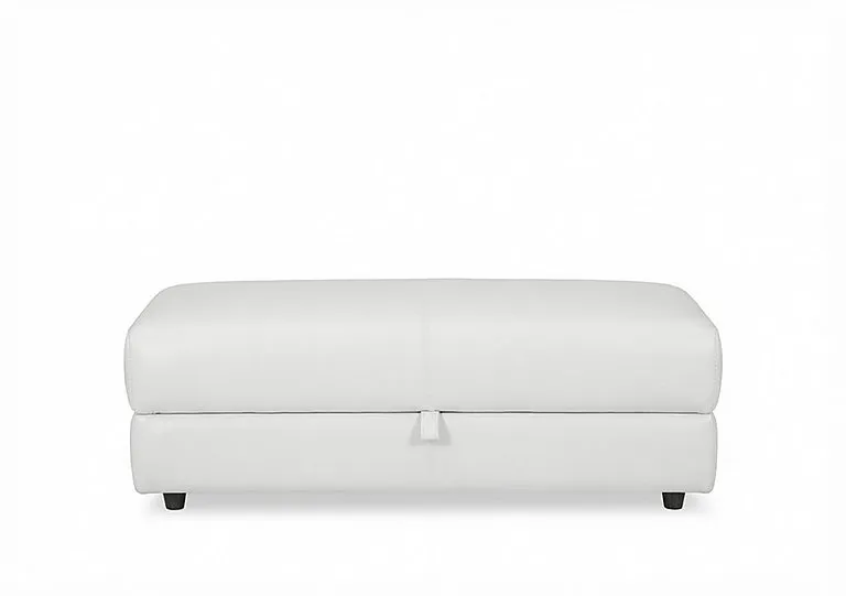 Nest Large NC Leather Storage Footstool - NC Star White