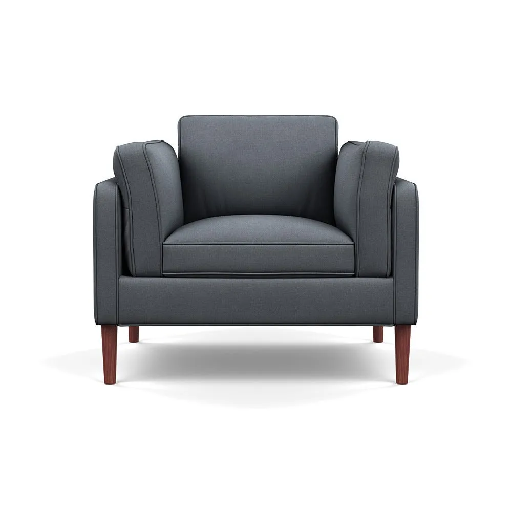 Heal's Sonno Armchair Siena Cotton Shale Grey Walnut Feet