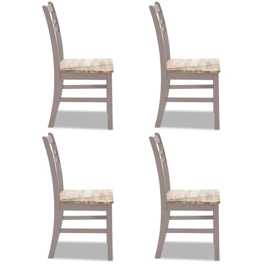 Statement Furniture Florence Country Style Wooden Chairs Set of 4 in Taupe