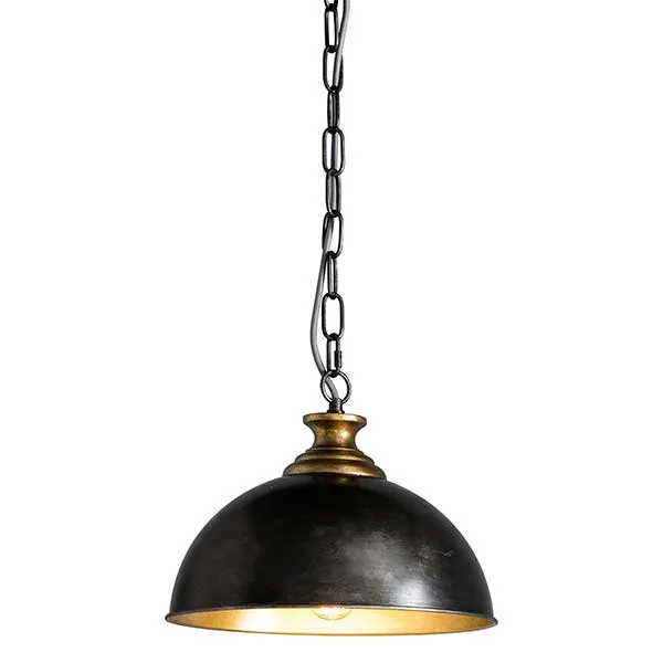 Dome Pendant  Black and Gold