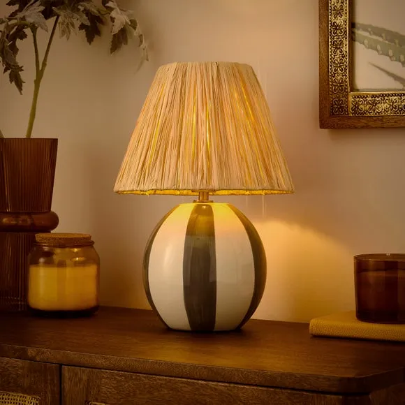 Mirabelle Ceramic Striped Table Lamp 2