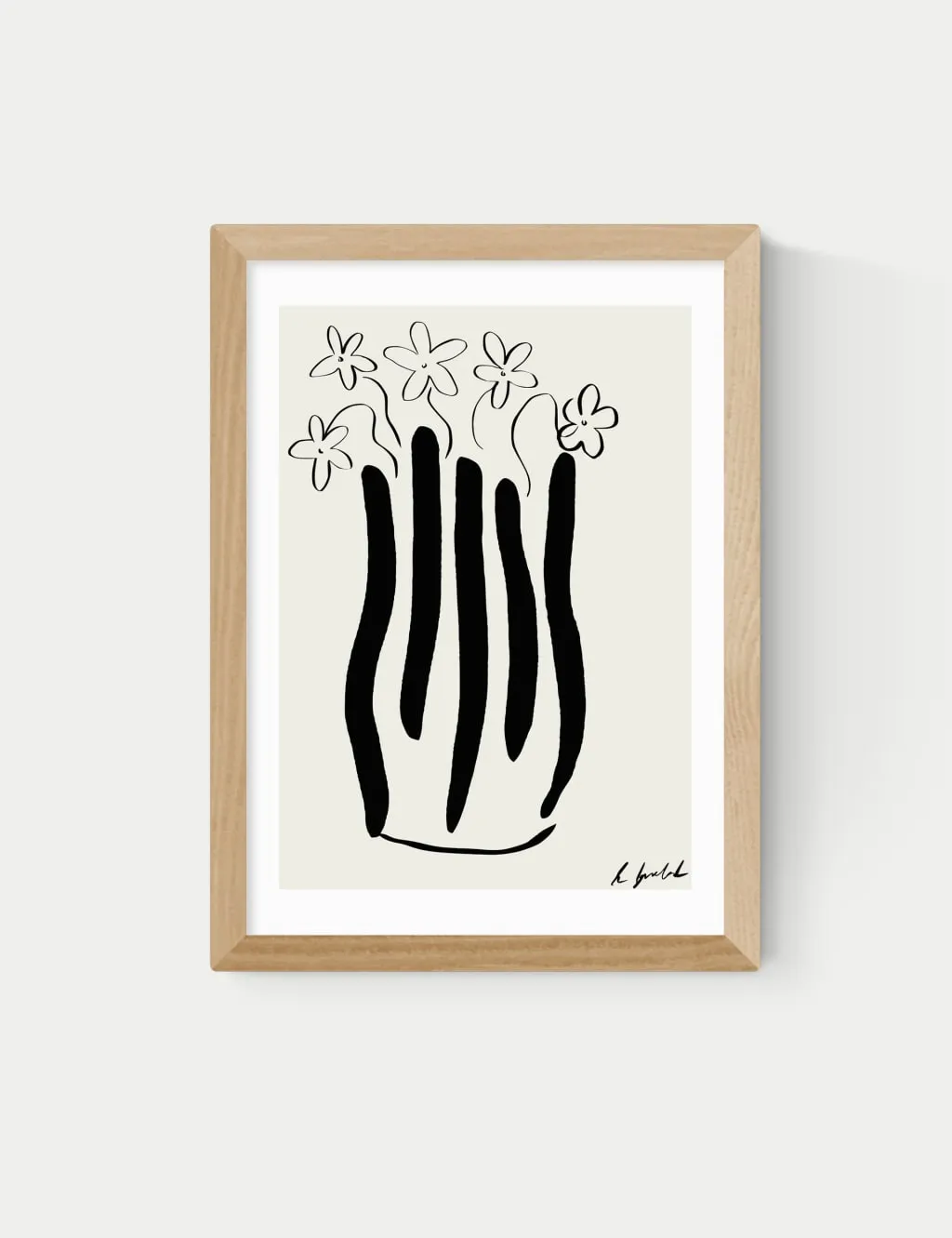 East End Prints Abstract Vase Framed Art Natural