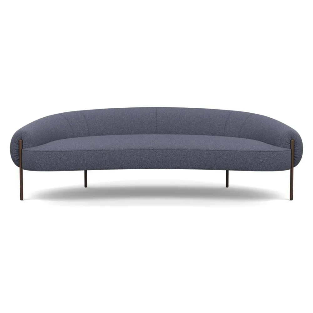 Heal's Isola 3 Seater Sofa Loop Boucle Navy Bronze Feet 1