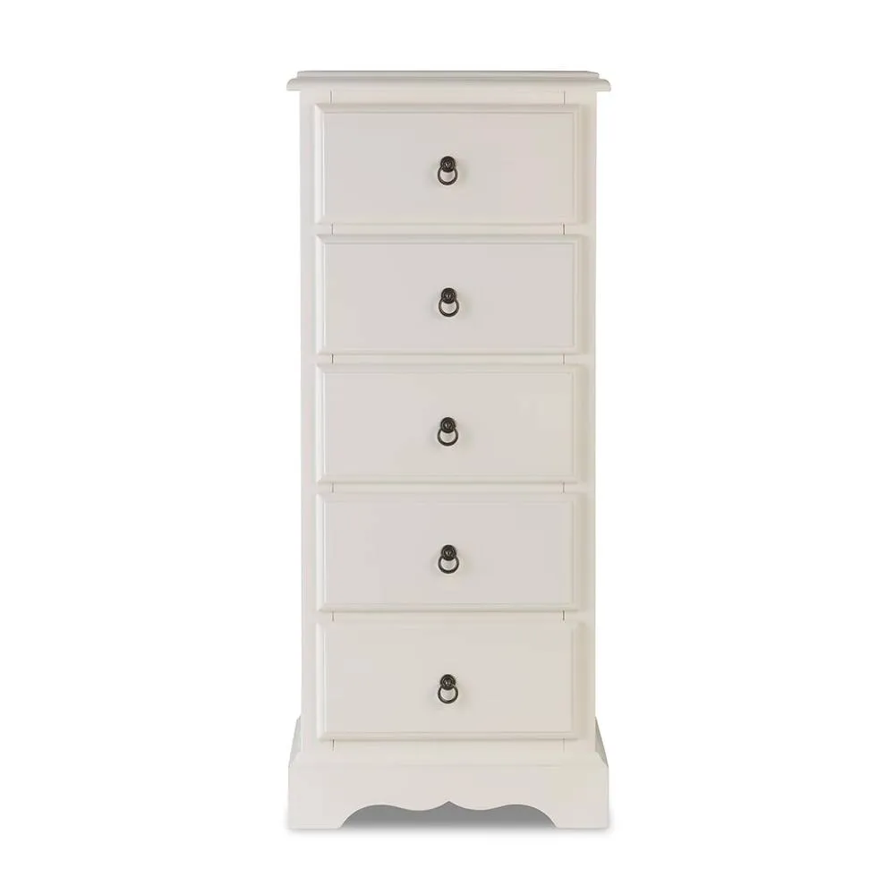 Statement Furniture Romance 5 Drawer Tallboy in Light Grey