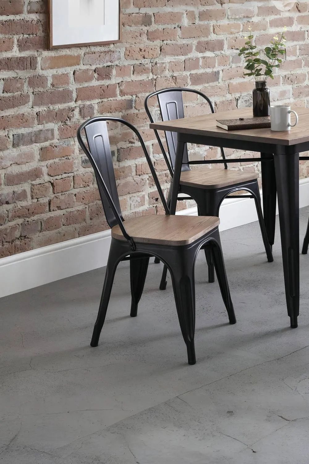 Julian Bowen Grafton Metal Dining Chair (Set of 4) in Brown