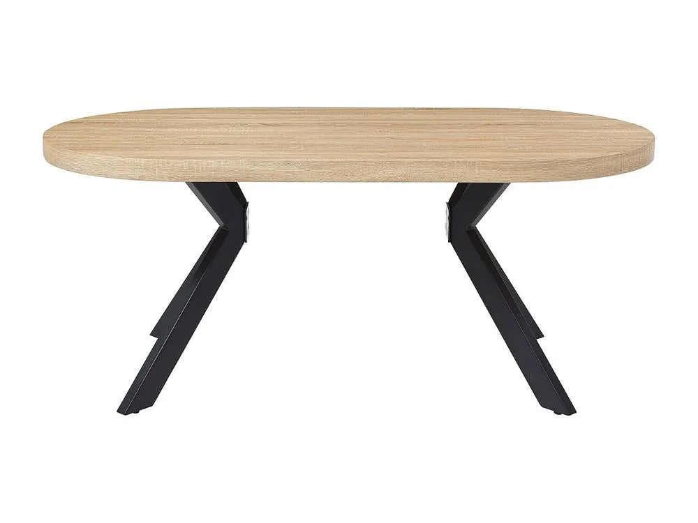 Vente-unique Dining Table for 6 People In MDF & Steel - Light Natural & Black in Light Oak 4