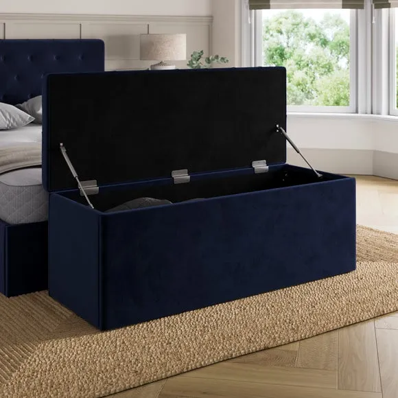 Emberly Velvet End of Bed Storage Ottoman 2