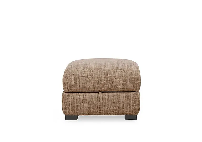 Nova Fabric Storage Footstool - Light Brown