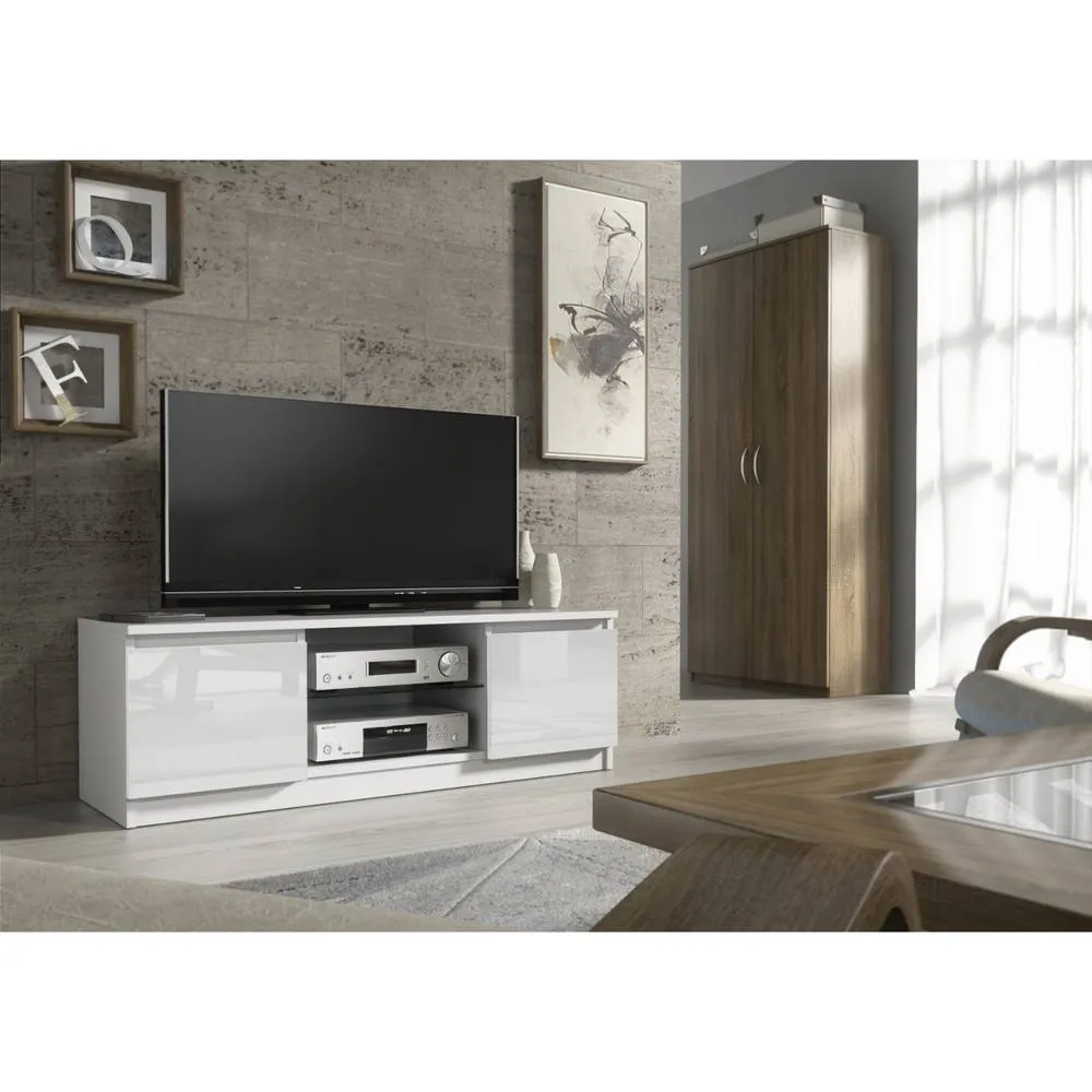 Creative Furniture Aura TV Unit 120cm - White with Gloss Doors 2