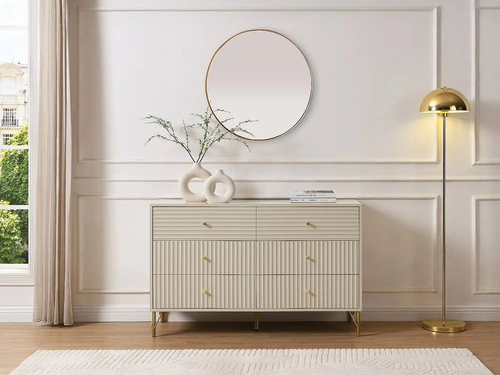 Vente-unique 6-Drawer Chest Of Drawers - Beige - LOUREO