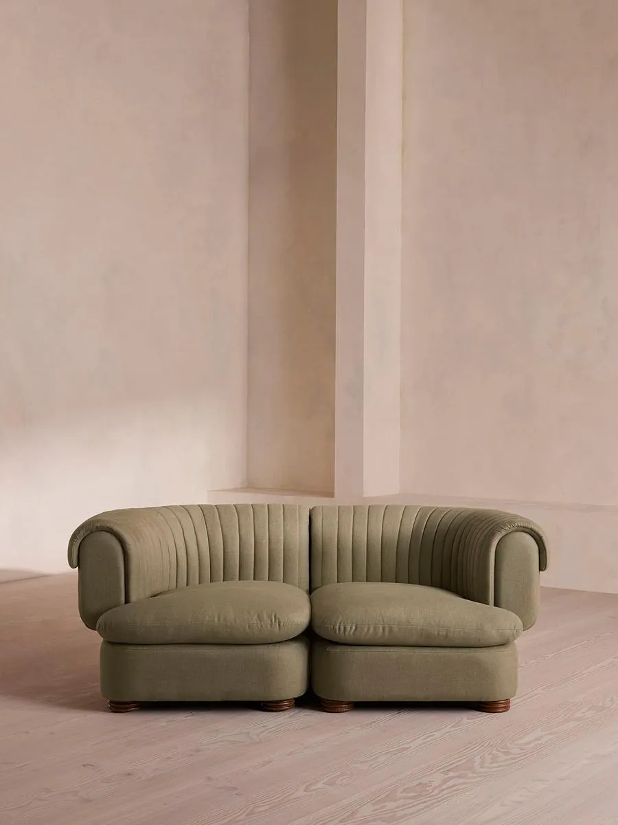 Rava Three Seater Sofa, Linen, Sage