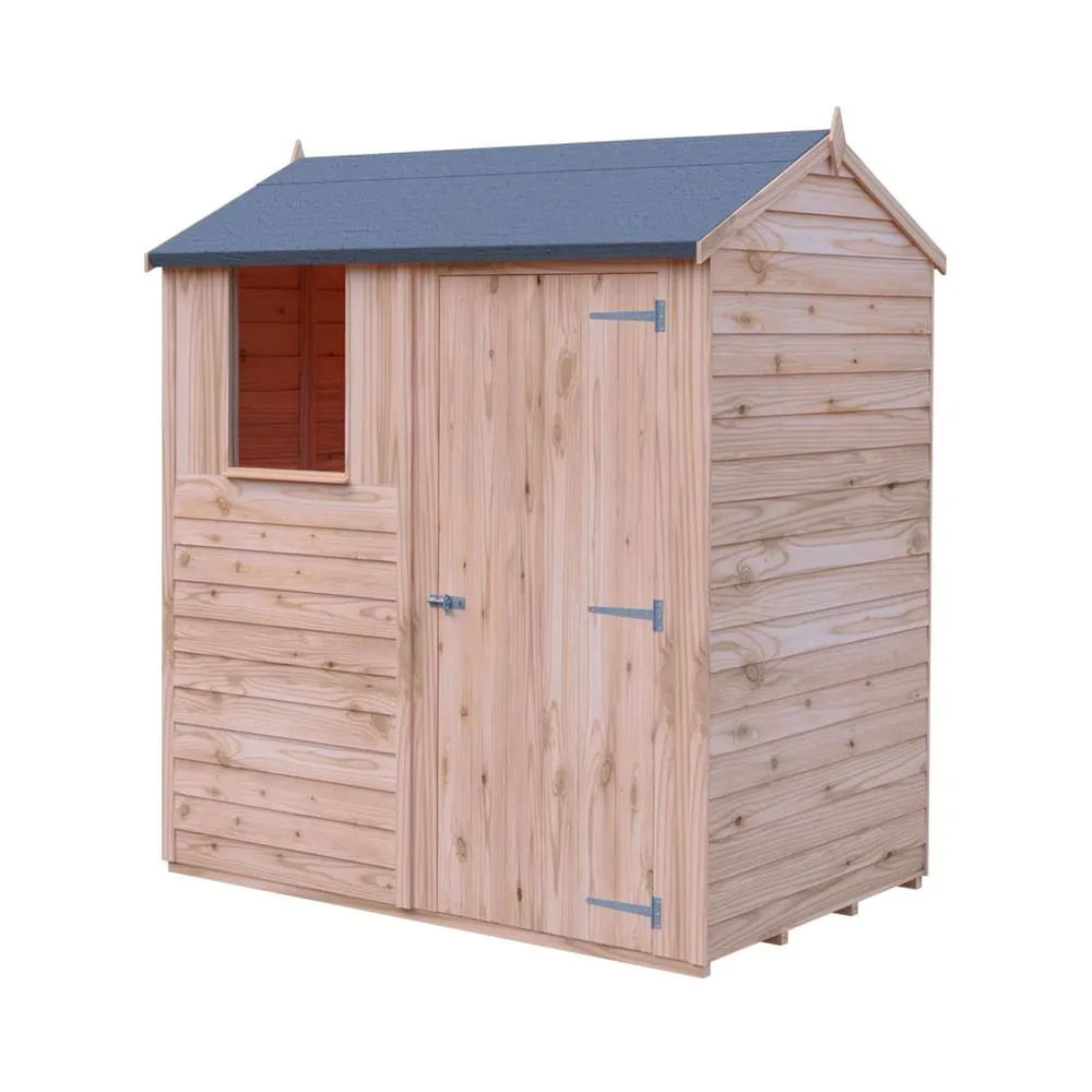 Shires Overlap 6 x 4 Single Door Reverse Apex in Brown