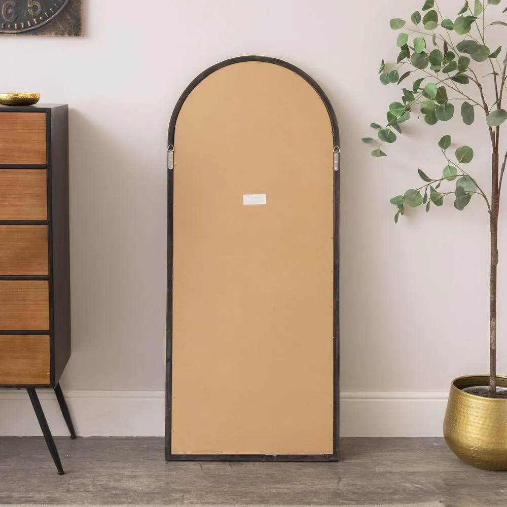 Melody Maison Tall Dark Wood Framed Arched Wall & Leaner Mirror - 60cm X 140cm - Ashwell Range in Brown 6
