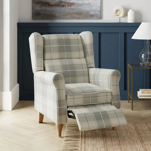 Oswald Padded Pushback Check Armchair 2