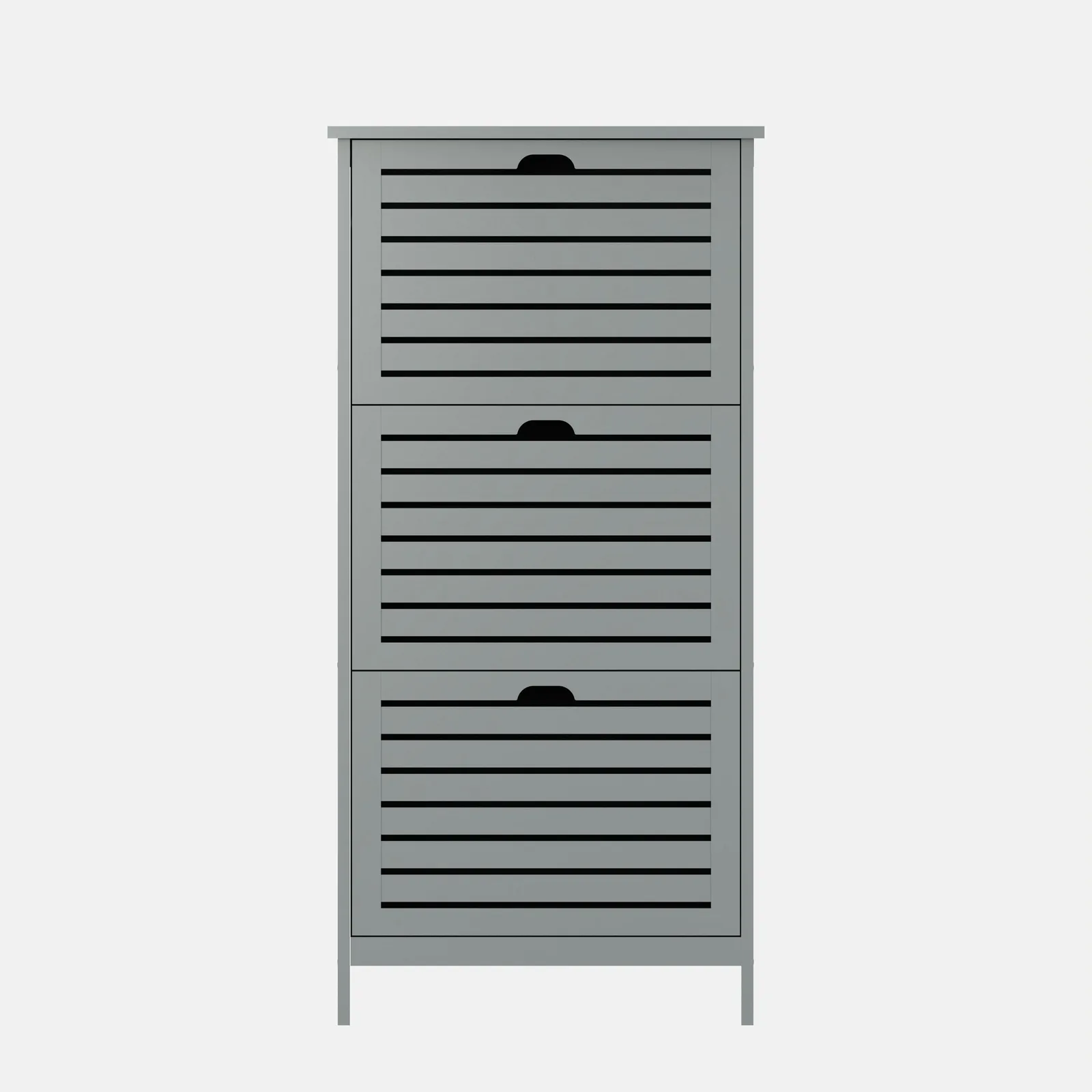 GFW Bergen Three Tier Shoe Cabinet in Grey 3