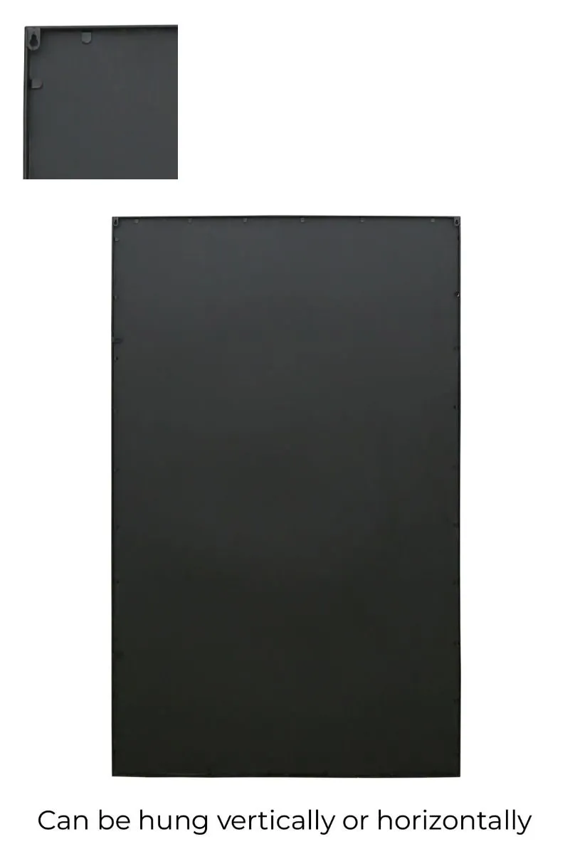 MirrorOutlet Black Modern Wall & Leaner Garden Mirror 79"x 47" 200x120cm 5