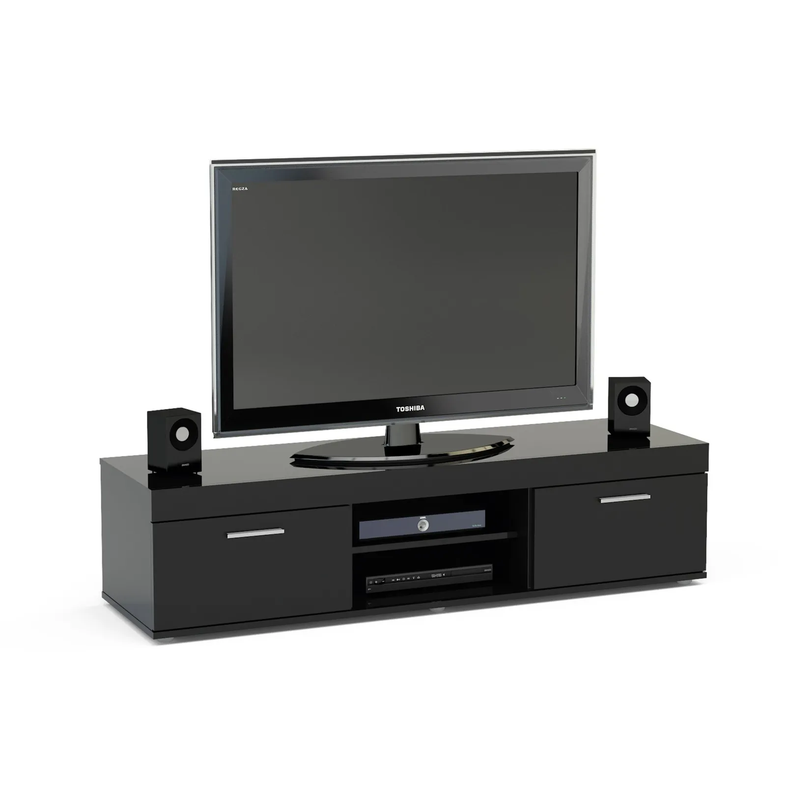 Edgeware Black TV Stand Black