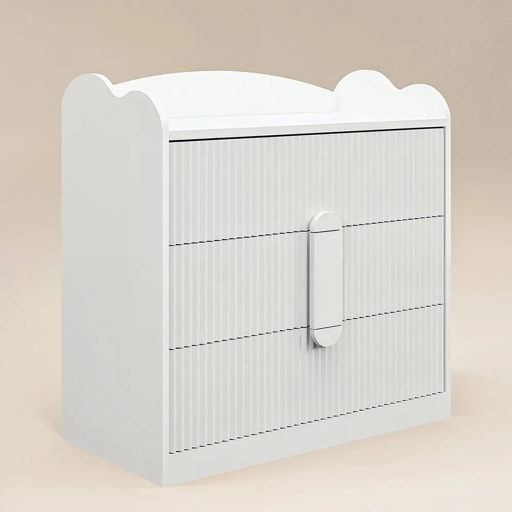 Flair Calista Ribbed Chest of 3 Drawers in White 5