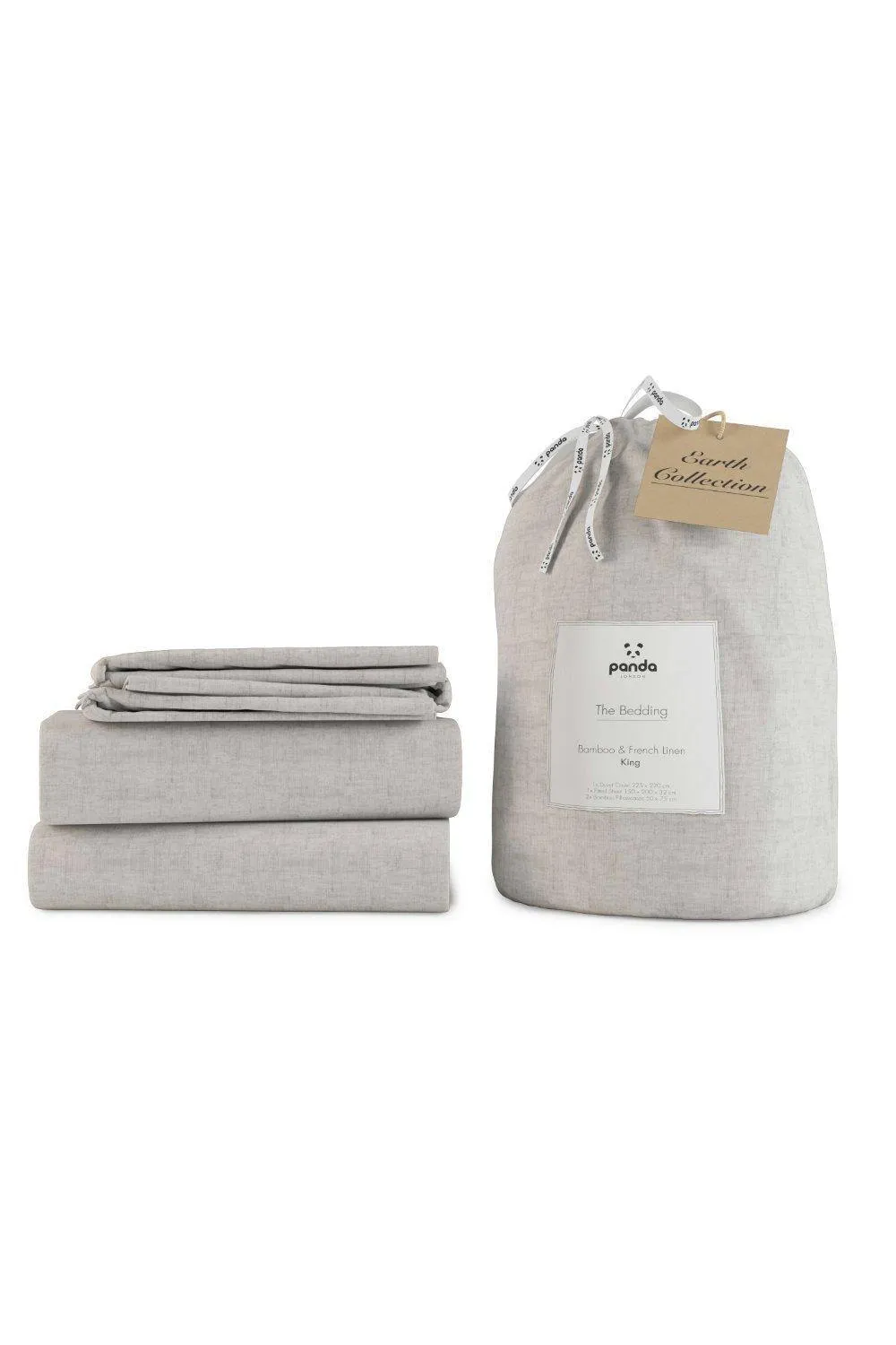 Panda London Bamboo & French Linen Complete Bedding Set in Beige 2