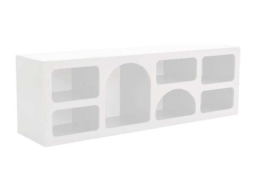 Vente-unique TV Stand With 7 Shelves - White - LUELA 5