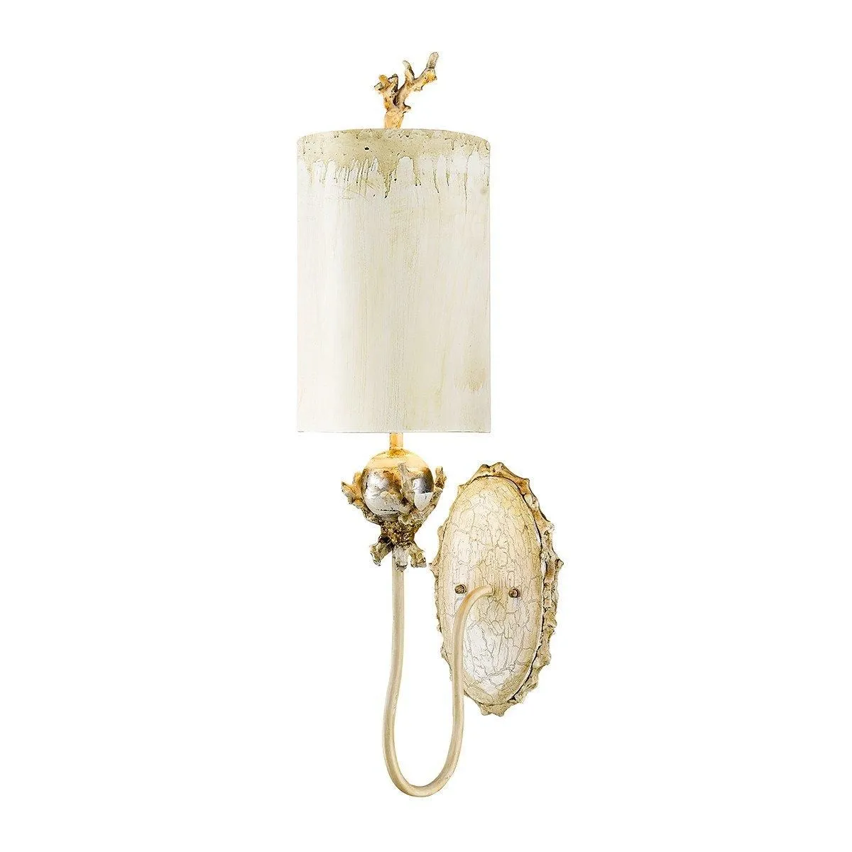 Netlighting Trellis 1 Light Indoor Wall Light Putty Silver Leaf E27 in Beige