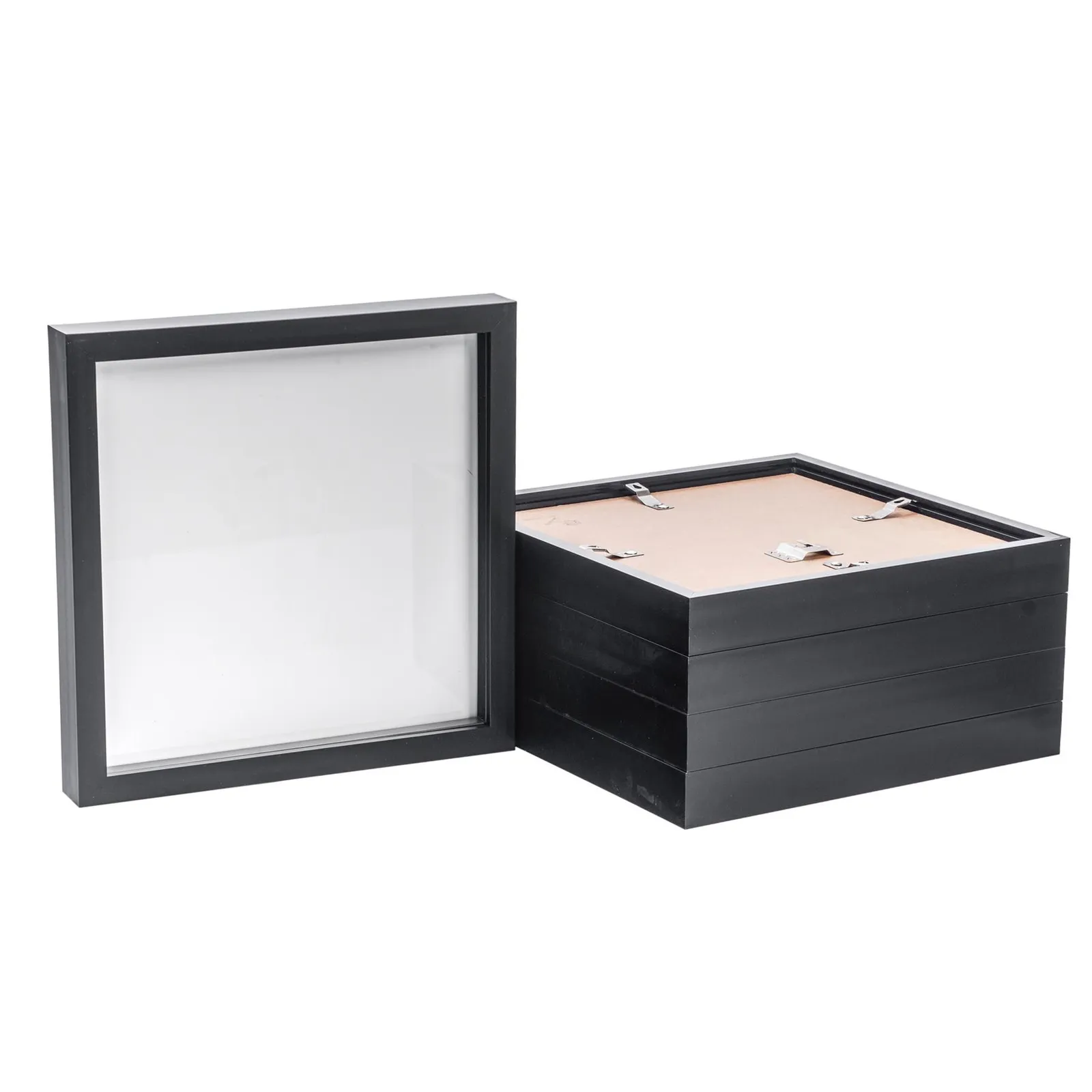 Nicola Spring 3D Box Photo Frames - 10 x 10" - Pack of 5 in Black 1