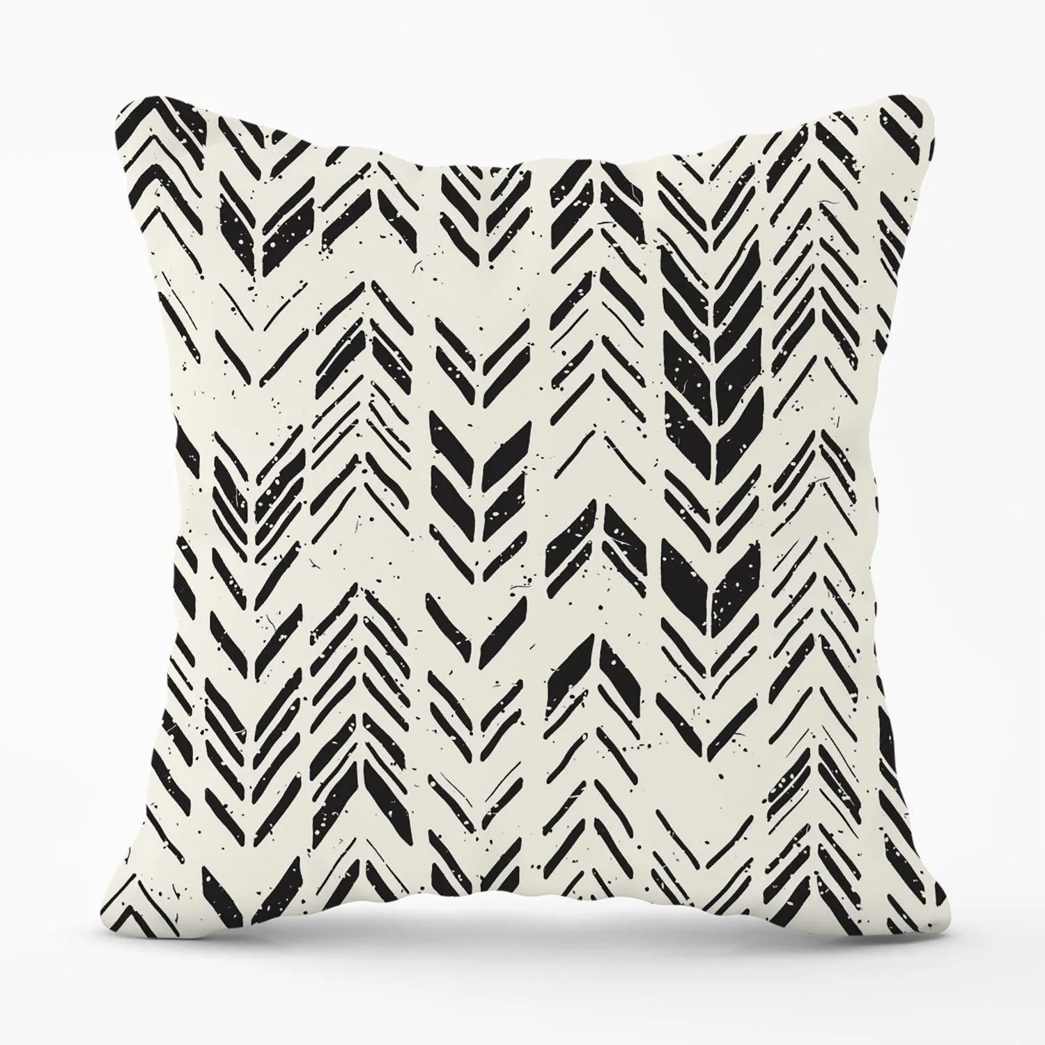 Warren Reed - Designer Hand Drawn Chevron Pattern Outdoor Cushion in Black